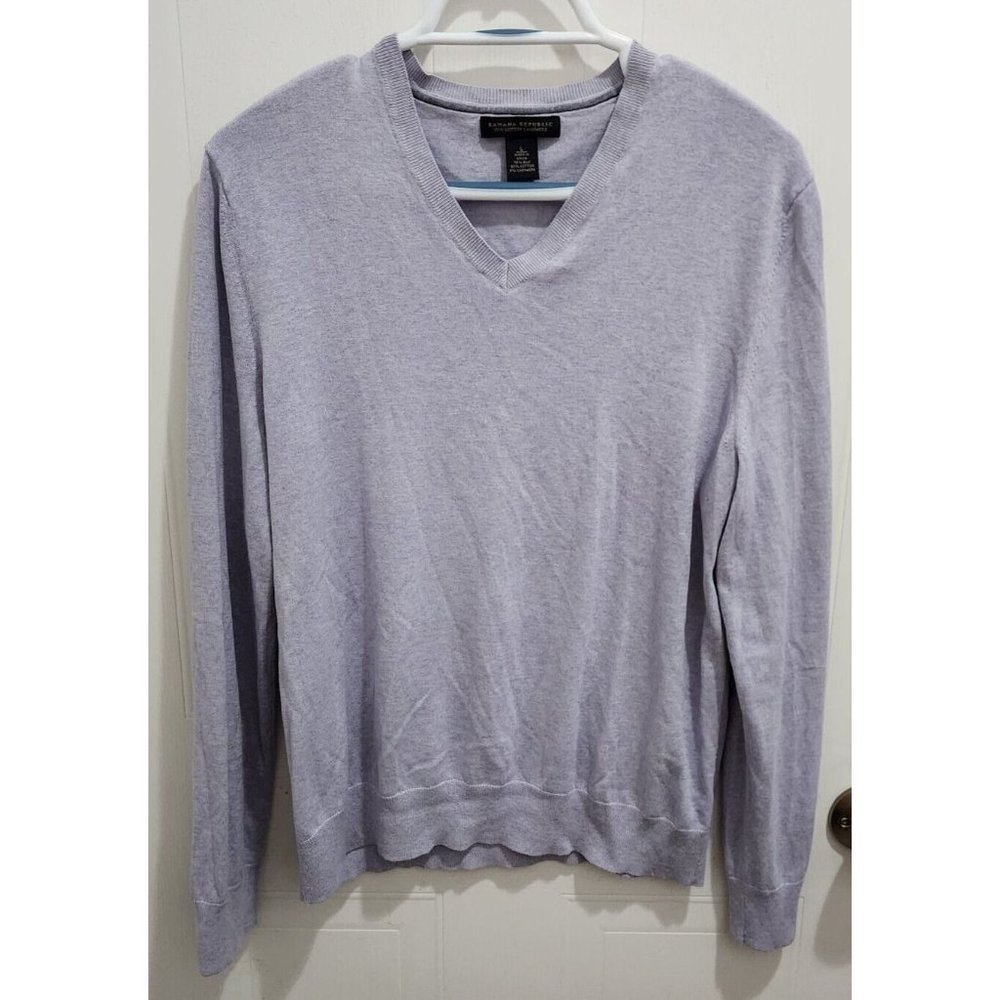 Banana Republic Luxury Silk Cotton Cashmere Blend Lavender Sweater Men's Size L
